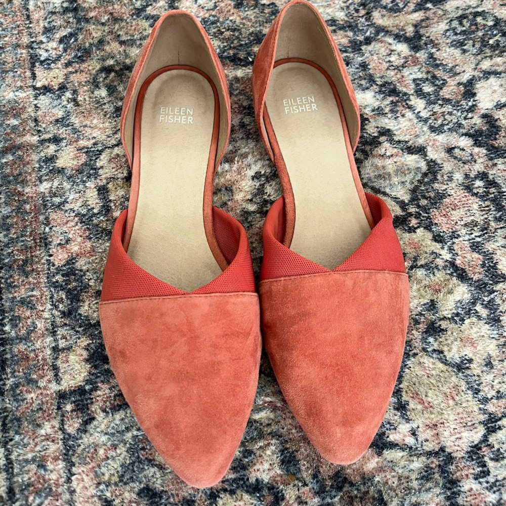 Eileen Fisher Asha-Su Flats in Spice Suede 10